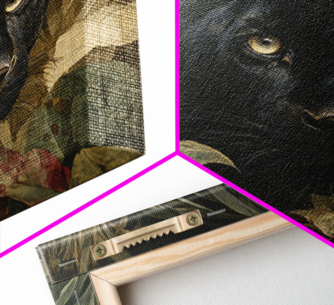 Dramatic Black Panther Emerging from Deep Jungle Canvas Print, Animal Art, Nursery Art, Living Room Decor, Oil Painting, ANI-1x1-54