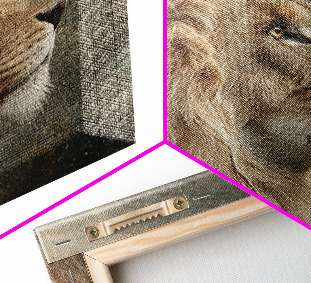 Regal Lion Profile Canvas Print, Animal Art, Textured Painting, Living Room Decor, Fine Art, Creature, Printable Wall Art, ANI-1x1-81
