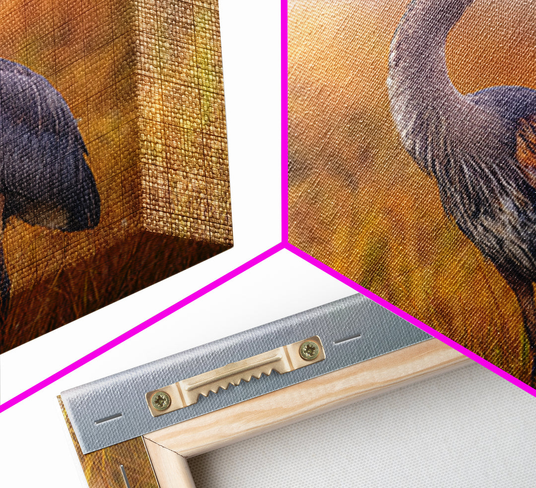 Blue Heron Standing Framed Canvas Print, Animal Art, Statement Artwork, Living Room Decor, Fine Art, Creature, Wall Decor, ANI-1x1-83