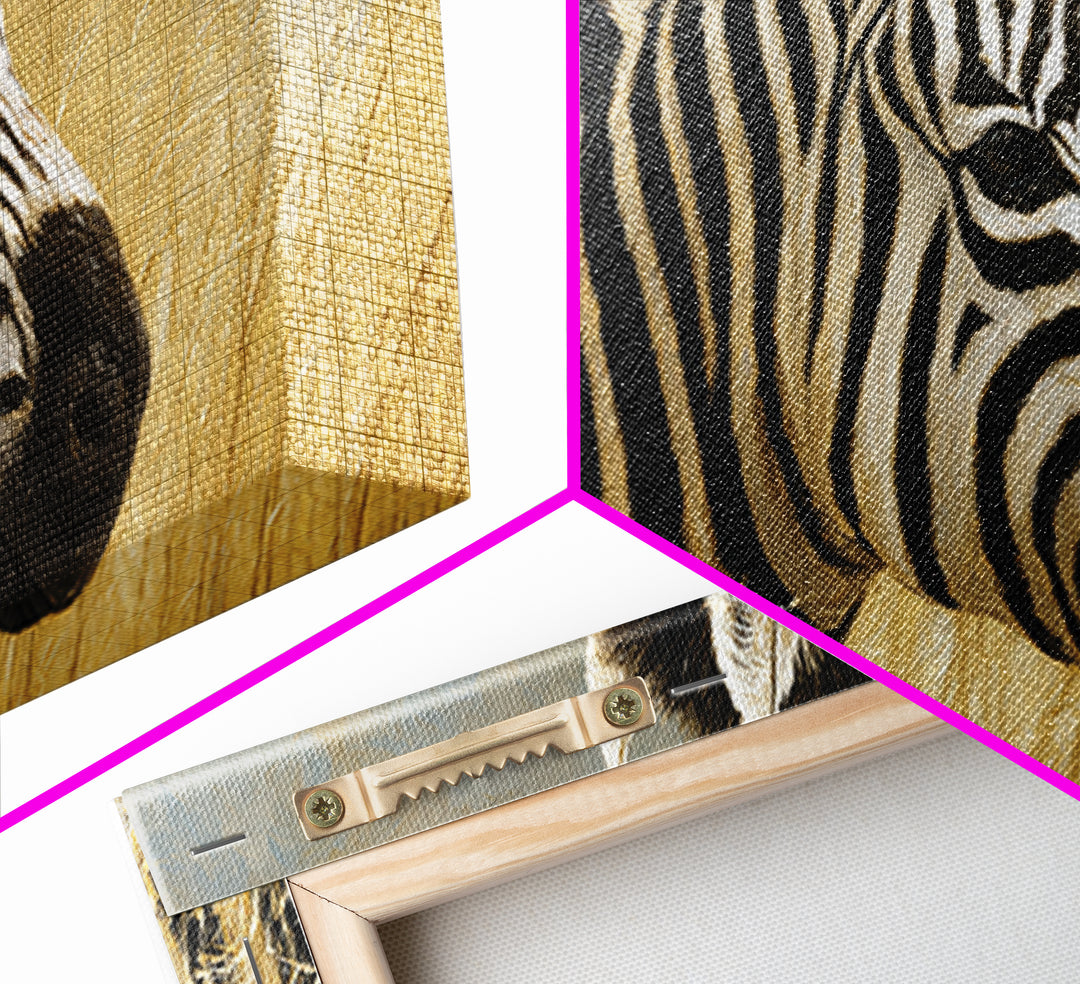 Zebra Portrait with Bold Graphic Stripe Pattern Canvas Print, Animal Art, Decor, Living Room Decor, Fine Art, Creature, ANI-2x1-61