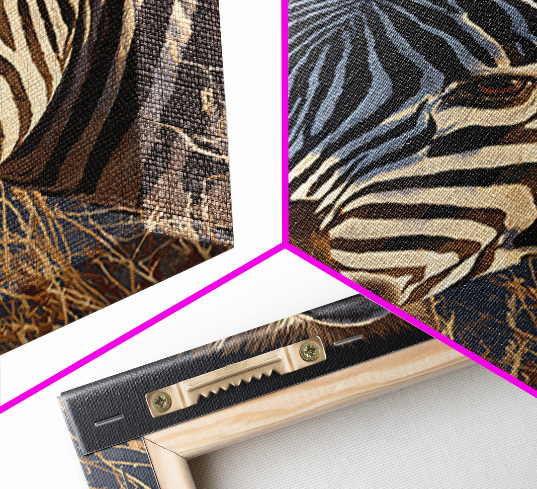 Zebra Portrait with Bold Graphic Stripe Pattern Canvas Print, Animal Art, Print, Living Room Decor, Fine Art, Creature, ANI-2x3-49