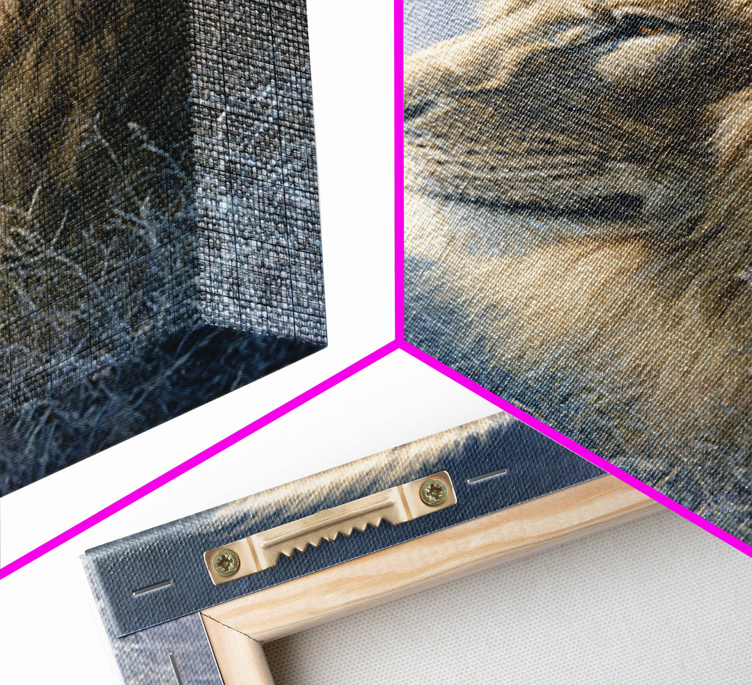 Regal Lion Profile Canvas Print, Animal Art, Original Painting, Living Room Decor, Fine Art, Creature, Boho Wall Art, ANI-2x3-65