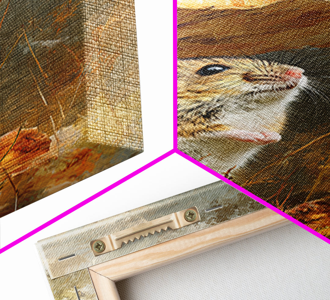Tiny Field Mouse Canvas Print, Animal Art, Home Decor, Living Room Decor, Oil Painting, Creature, Art Deco, Original Art, ANI-2x3-66