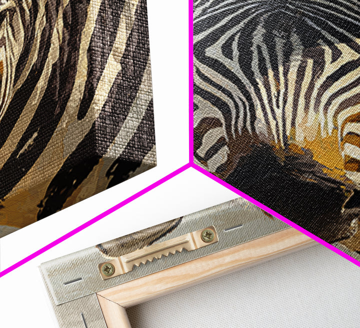 Zebra Portrait with Bold Graphic Stripe Pattern Canvas Print, Animal Art, Digital Wall Art, Living Room Decor, Creature, ANI-2x3-97