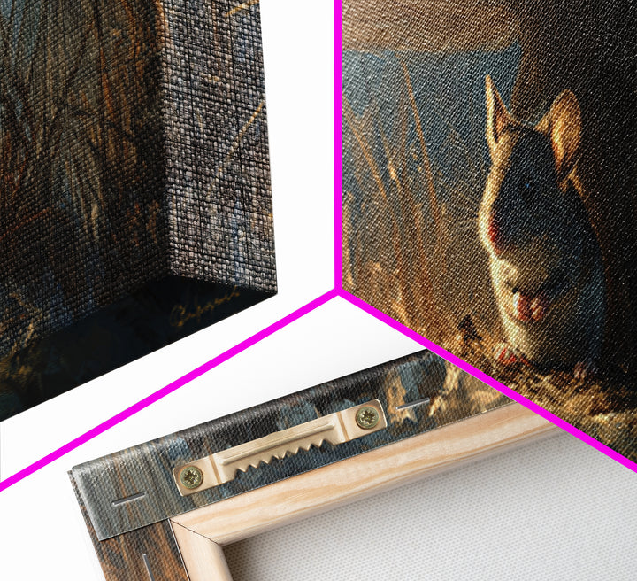 Tiny Field Mouse Framed Canvas Print, Animal Art, Digital Prints, Living Room Decor, Fine Art, Creature, Printable Art, ANI-3x1-2