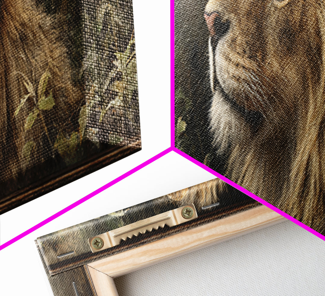 Regal Lion Profile Canvas Print, Animal Art, Farmhouse Decor, Living Room Decor, Abstract Art, Creature, Neutral Decor, ANI-3x1-25