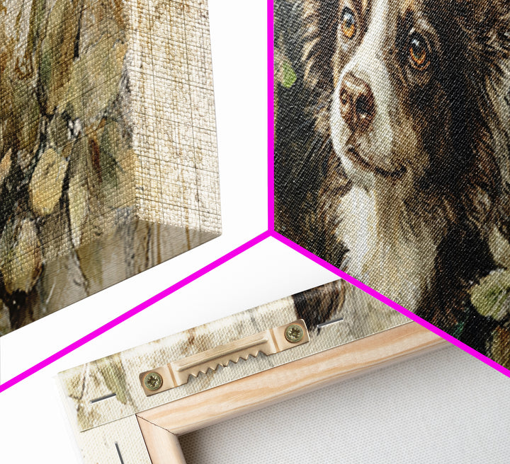 Dog Portrait with Painterly Collar and Loyal Canvas Print, Animal Art, Original Art, Living Room Decor, Fine Art, Creature, ANI-3x1-29