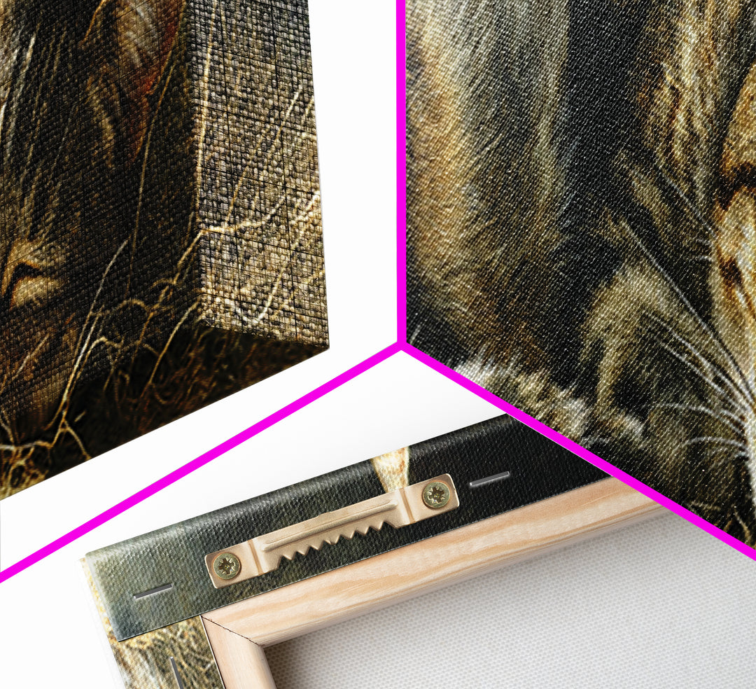 Sleeping Cat Curled Framed Canvas Print, Animal Art, Room Decor, Living Room Decor, Abstract Art, Creature, Printable, ANI-3x1-52