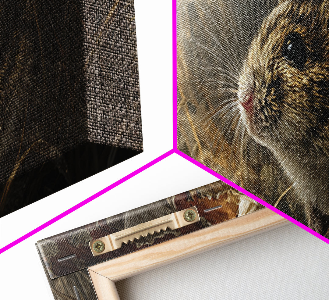 Tiny Field Mouse Framed Canvas Print, Animal Art, Digital Print, Living Room Decor, Oil Painting, Creature, Colorful Wall Art, ANI-3x1-74