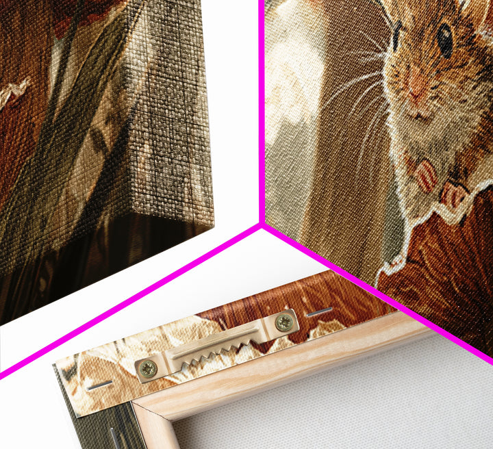 Tiny Field Mouse Canvas Print, Animal Art, Boho Wall Art, Living Room Decor, Fine Art, Creature, Statement Artwork, Boho Decor, ANI-3x1-98