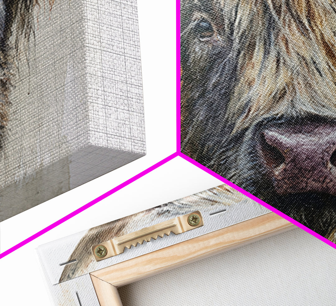 Gentle Cow Portrait Canvas Print, Animal Art, Living Room Decor, Fine Art, Creature, Fine Art Print, Statement Artwork, ANI-3x2-11