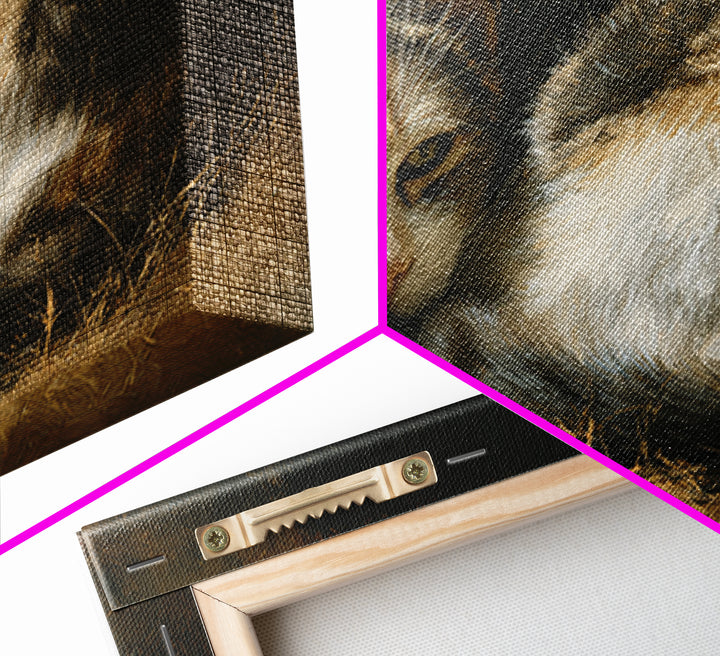 Sleeping Cat Curled Framed Canvas Print, Animal Art, Farmhouse Decor, Living Room Decor, Oil Painting, Creature, Neutral Decor, ANI-3x2-40