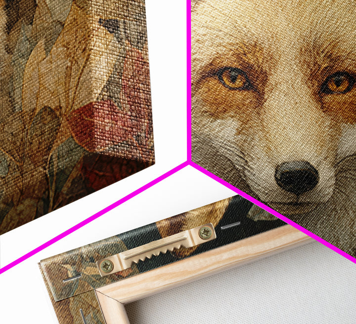 Dignified Fox Portrait Framed Canvas Print, Animal Art, Farmhouse Decor, Living Room Decor, Fine Art, Creature, Neutral Decor, ANI-3x2-5