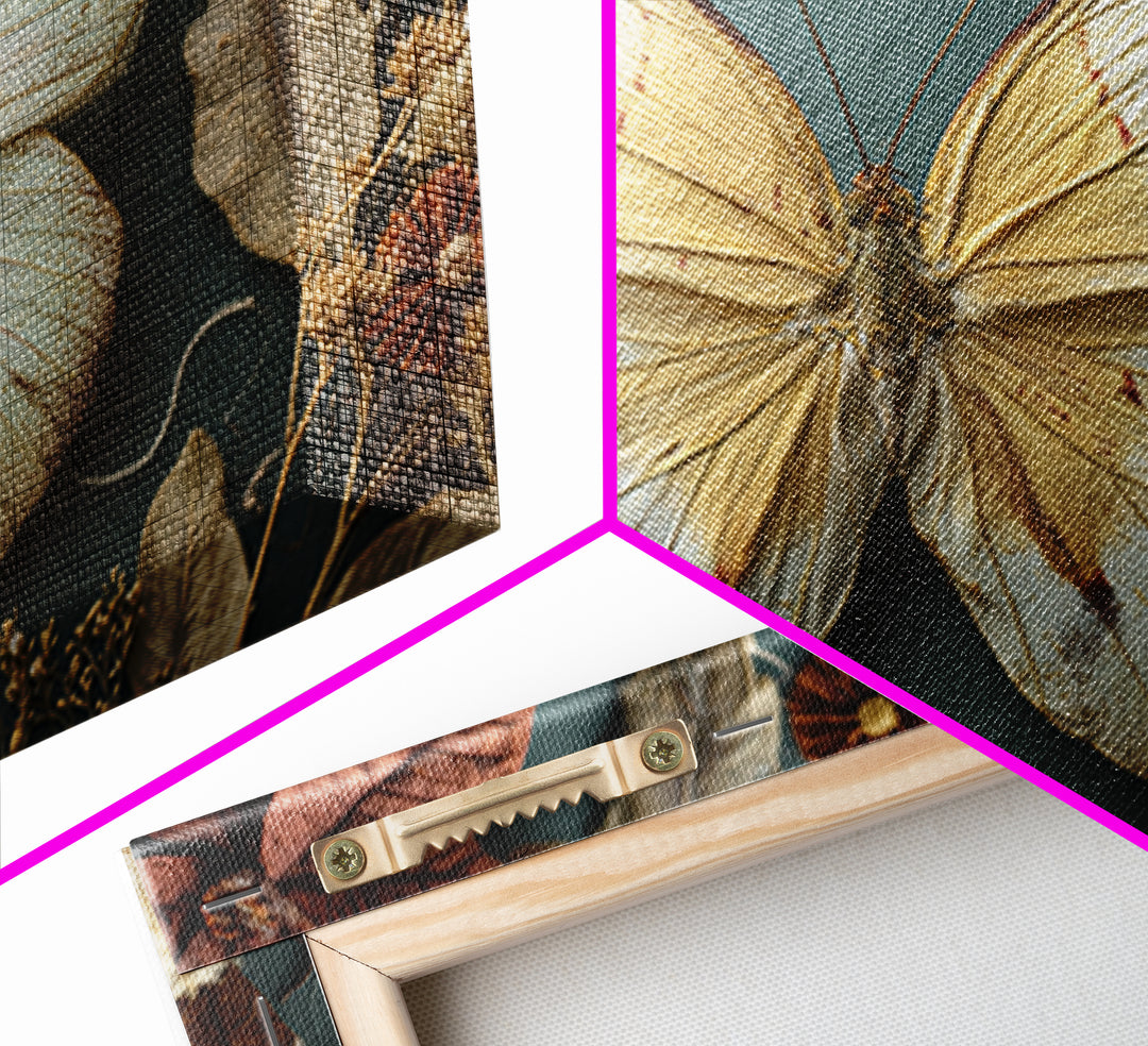 Butterfly Specimen Composition Canvas Print, Animal Art, Nursery Art, Living Room Decor, Fine Art, Creature, Luxury Decor, ANI-3x2-51