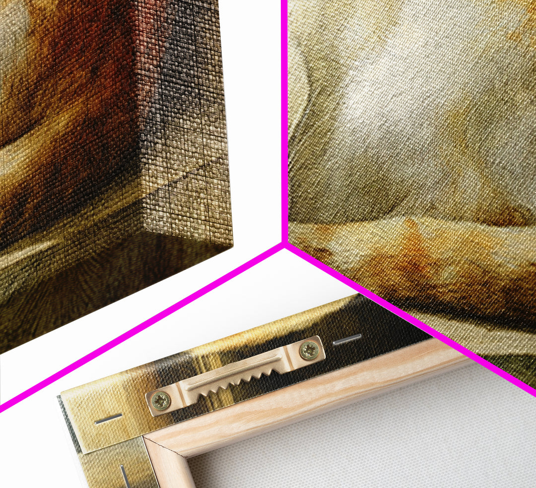 Sleeping Cat Curled Framed Canvas Print, Animal Art, Gallery Decor, Living Room Decor, Abstract Art, Creature, Contemporary Art, ANI-3x2-64