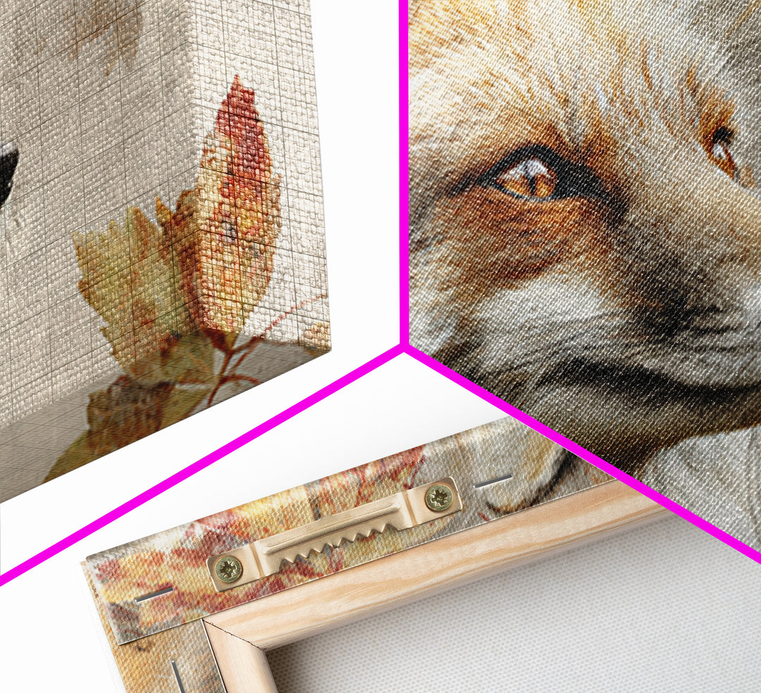 Dignified Fox Portrait Framed Canvas Print, Animal Art, Gallery Decor, Living Room Decor, Oil Painting, Creature, ANI-3x2-77