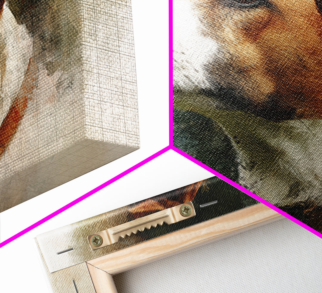 Dog Portrait with Painterly Collar and Loyal Canvas Print, Animal Art, Trendy Wall Art, Living Room Decor, Fine Art, Creature, ANI-3x2-89