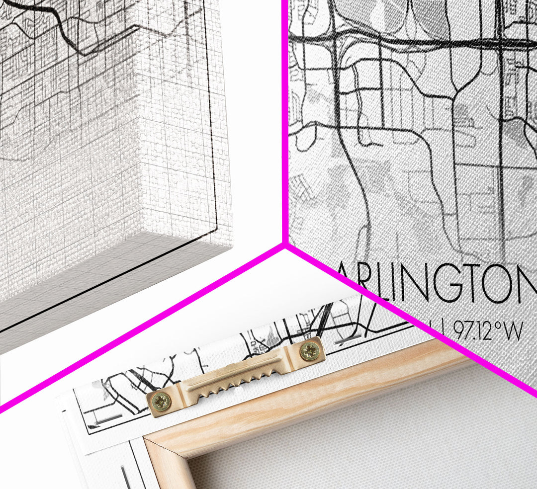 Arlington Street Map, Texas Map, Map Print, Modern Art, Wall Art, Canvas Print, Travel Art, Apartment Décor, Summer Gift, Laundry Room Décor