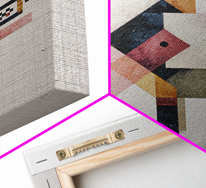 Geometric Color Study Framed Canvas Print, Art, Pink Wall Art, Living Room Decor, Fine Art, Textured Painting, ART-1x1-33