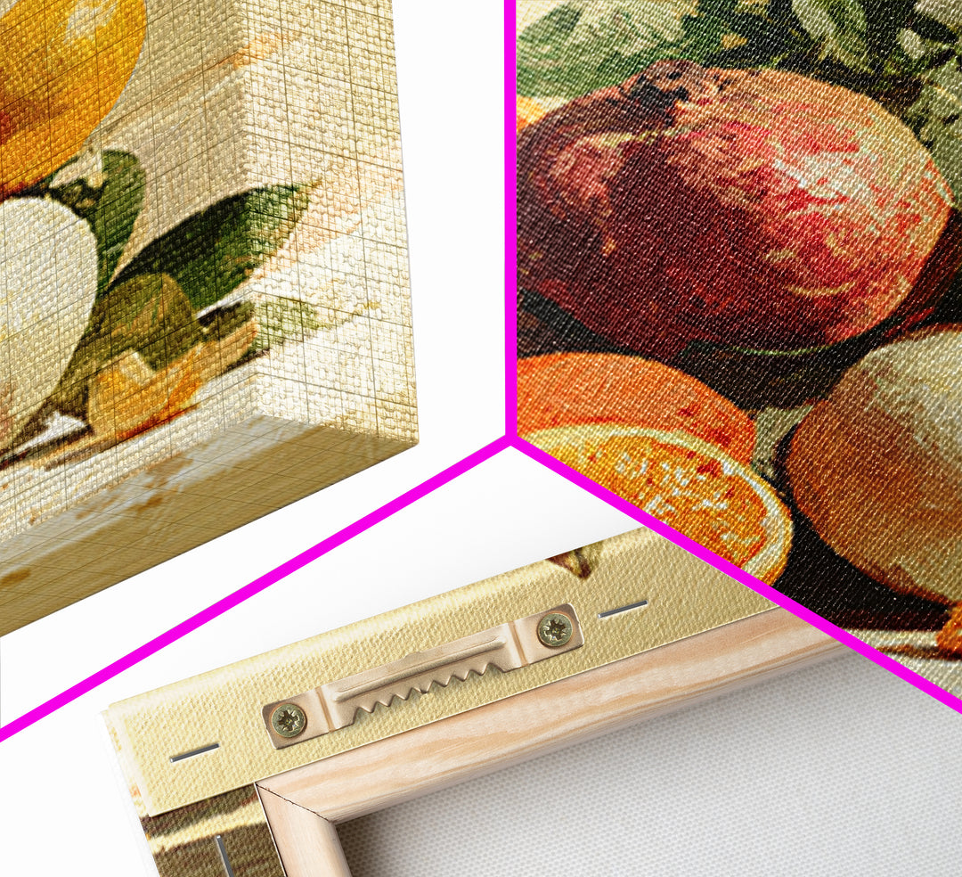 Bold Pop Fruit Composition Framed Canvas Print, Art, Luxury Decor, Living Room Decor, Fine Art, Metal Wall Art, ART-1x1-88