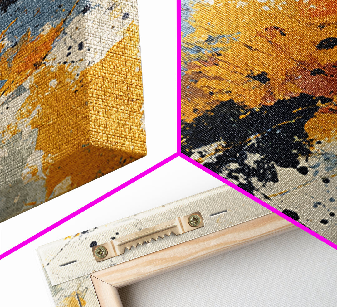 Contemporary Abstract with Layered Pigments and Energetic Canvas Print, Art, Gallery Decor, Living Room Decor, Abstract Art, ART-1x1-98
