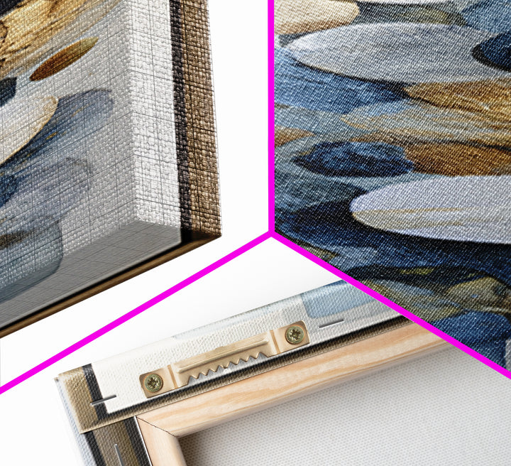 Modern Sculptural Shapes Rendered as Painted Forms Canvas Print, Art, Wood Wall Art, Living Room Decor, Fine Art, ART-1x3-18