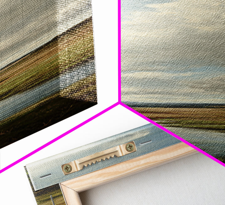 Classic Landscape with Winding River and Atmospheric Canvas Print, Art, Textured Painting, Living Room Decor, Oil Painting, ART-1x3-39