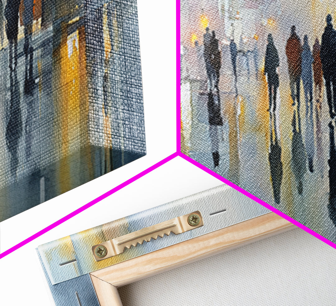 Moody City Scene Reflected Framed Canvas Print, Art, Neutral Decor, Living Room Decor, Fine Art, Art Prints, ART-2x1-30