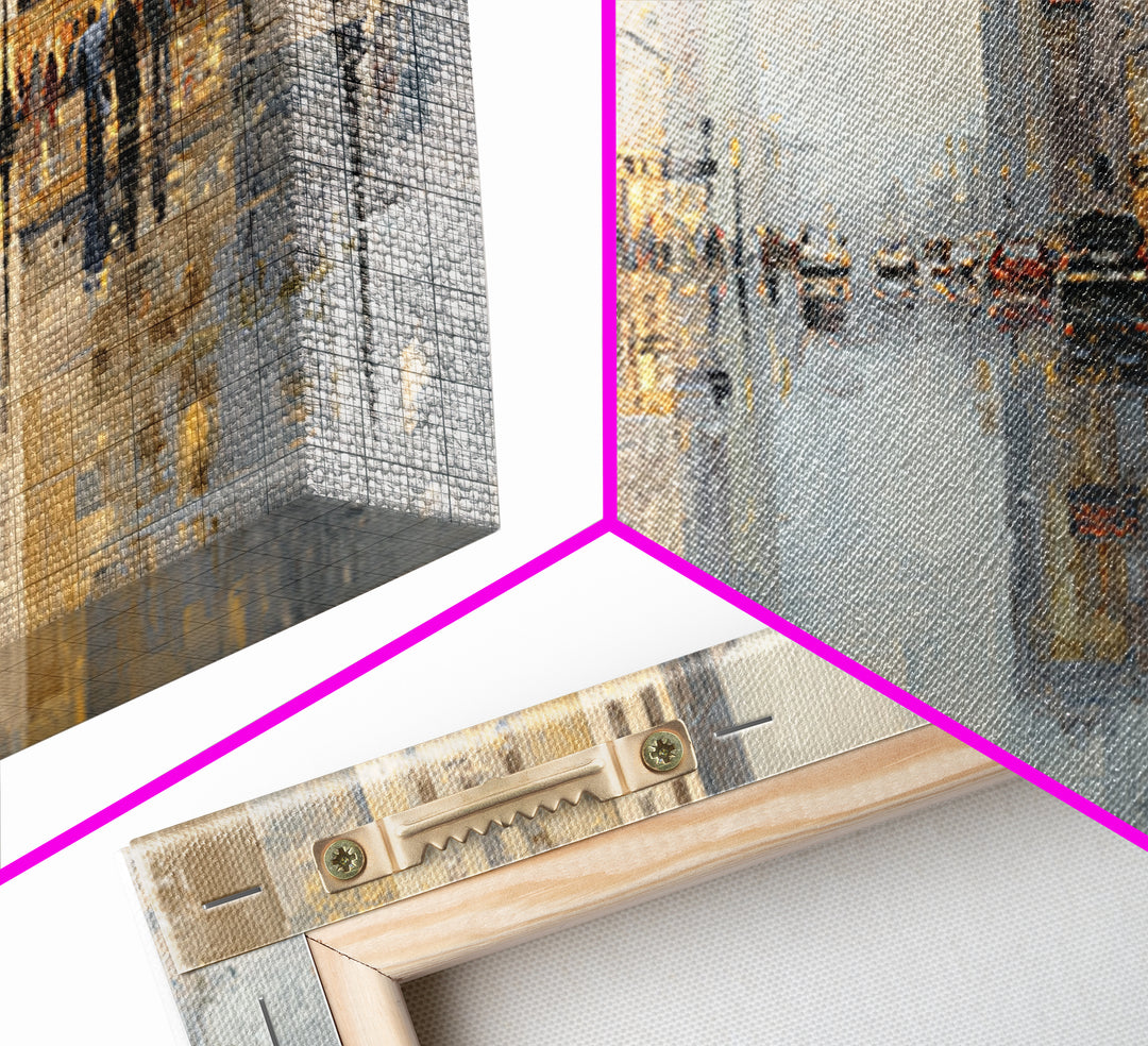 Moody City Scene Reflected Framed Canvas Print, Art, Neutral Decor, Living Room Decor, Fine Art, Art Prints, ART-2x1-6