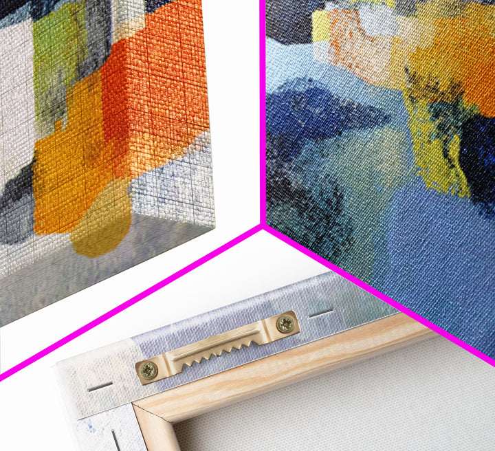Contemporary Abstract with Layered Pigments and Energetic Canvas Print, Art, Minimalist Decor, Living Room Decor, Fine Art, ART-2x1-70