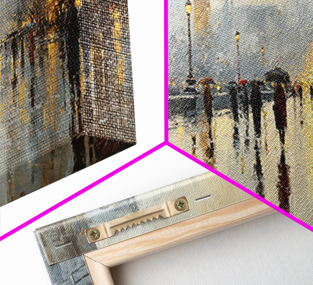 Moody City Scene Reflected Canvas Print, Art, Luxury Decor, Living Room Decor, Fine Art, Metal Wall Art, Art Commission, ART-2x1-78