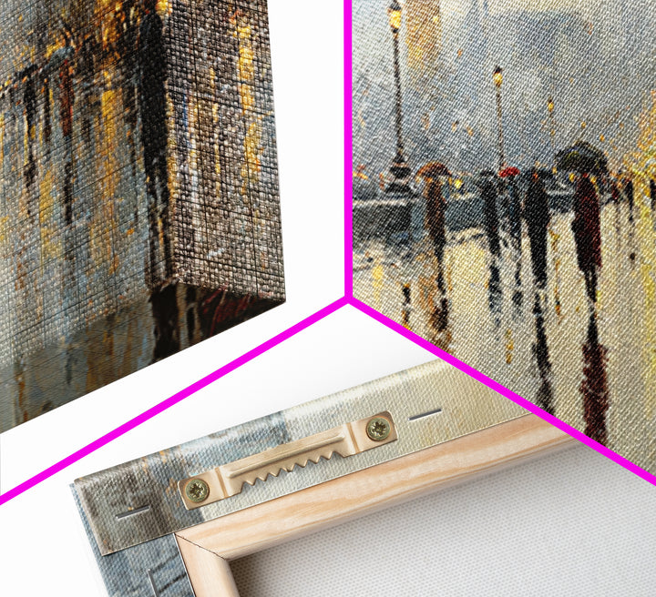 Moody City Scene Reflected Canvas Print, Art, Luxury Decor, Living Room Decor, Fine Art, Metal Wall Art, Art Commission, ART-2x1-78