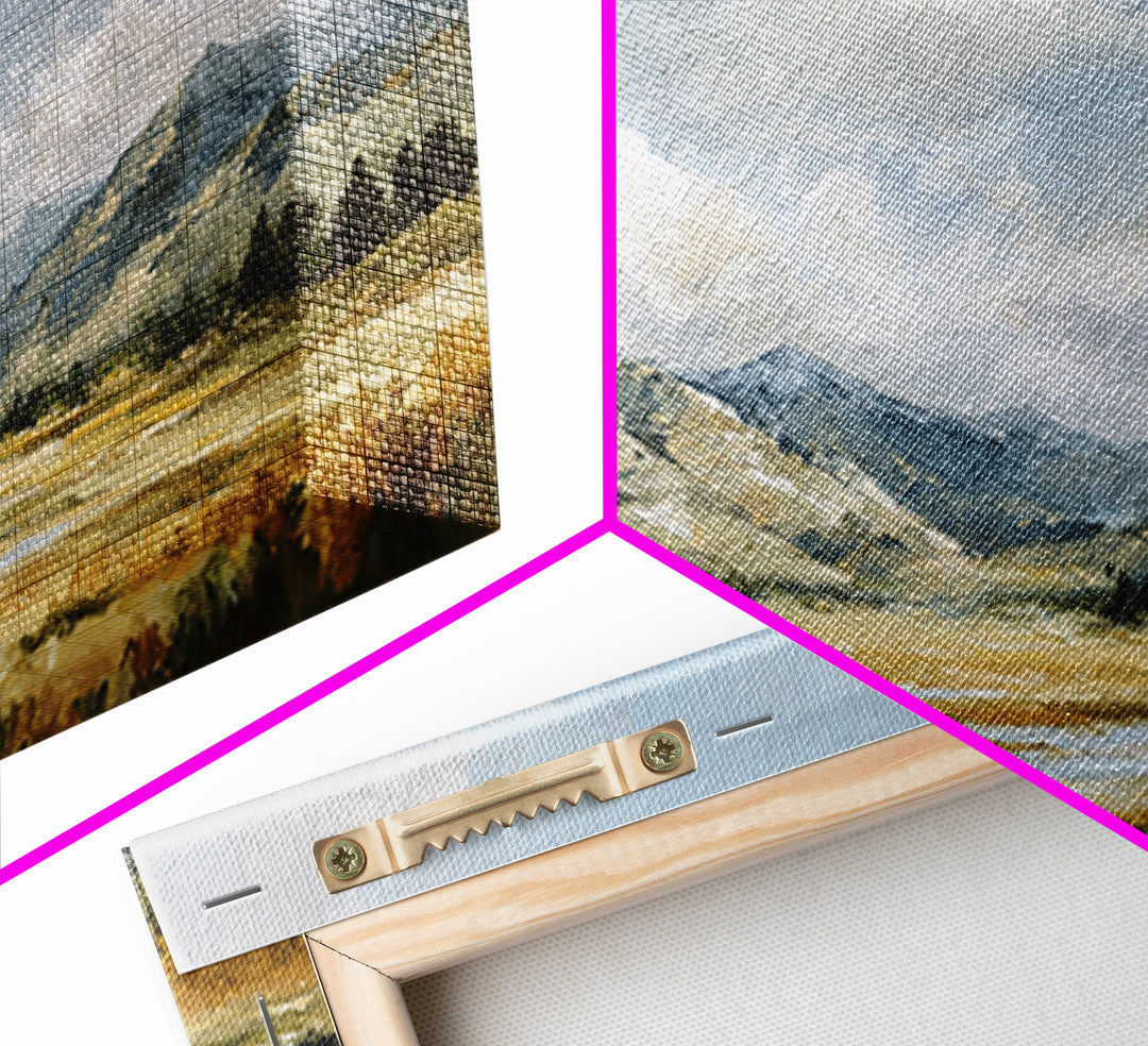 Quiet Mountain Scene Framed Canvas Print, Art, Art Print, Living Room Decor, Fine Art, Canvas Wall Art, Abstract Art, ART-2x1-85