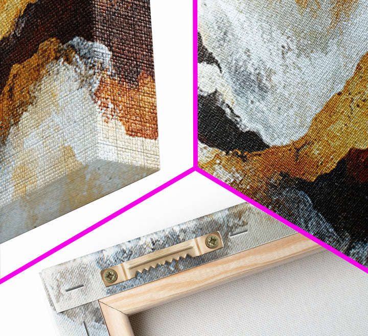 Contemporary Abstract with Layered Pigments and Energetic Canvas Print, Art, Minimalist Decor, Living Room Decor, Fine Art, ART-2x1-94