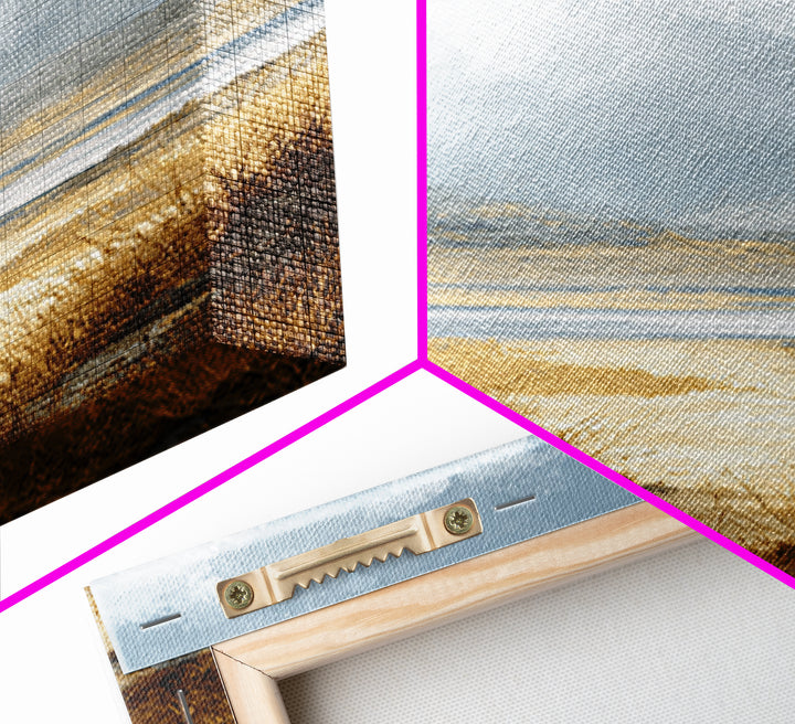 Quiet Mountain Scene Framed Canvas Print, Art, Boho Decor, Living Room Decor, Oil Painting, Printable Wall Art, ART-2x3-1