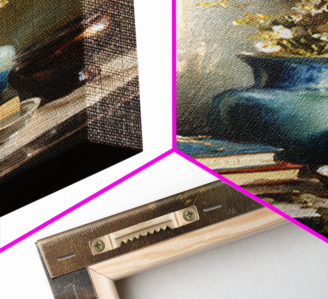 Sunlit Interior Still Life Framed Canvas Print, Art, Fine Art Print, Living Room Decor, Fine Art, Digital Art, ART-2x3-22
