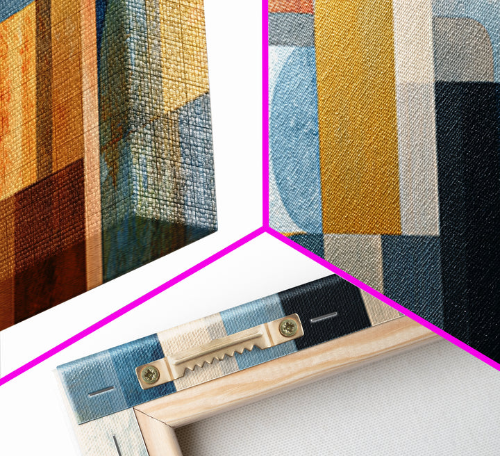 Geometric Color Study Framed Canvas Print, Art, Metal Wall Art, Living Room Decor, Abstract Art, Textured Wall Art, ART-3x1-1
