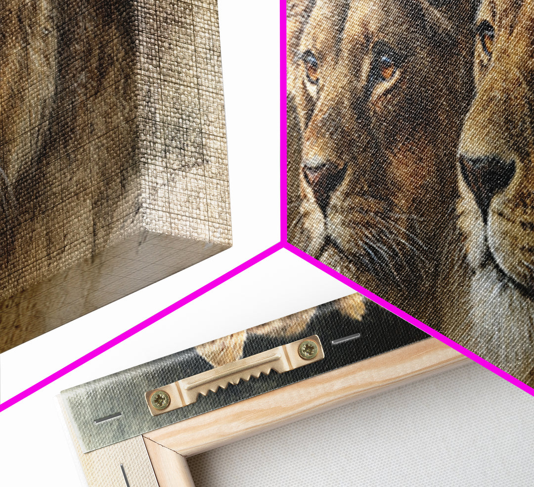 Elegant Animal Portrait Framed Canvas Print, Art, Textured Painting, Living Room Decor, Fine Art, Digital Wall Art, ART-3x1-10