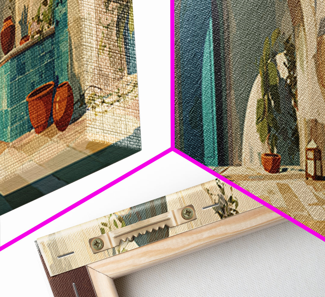 Architectural Archway in Warm Mediterranean Light Canvas Print, Art, Art Print, Living Room Decor, Fine Art, ART-3x1-38