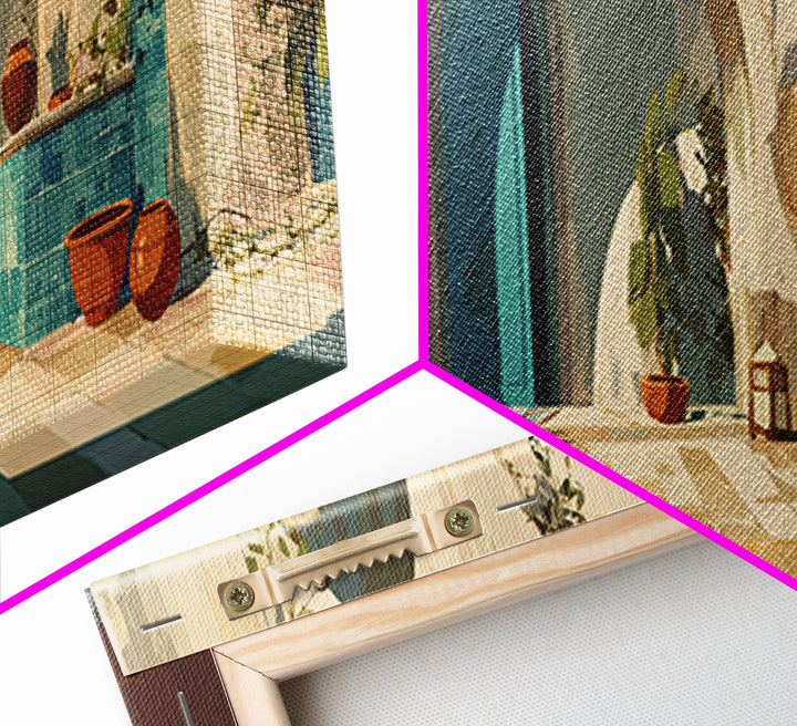 Architectural Archway in Warm Mediterranean Light Canvas Print, Art, Art Print, Living Room Decor, Fine Art, ART-3x1-38