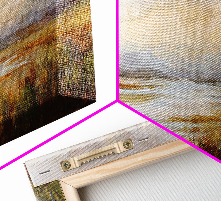 Quiet Mountain Scene Framed Canvas Print, Art, Framed Wall Art, Living Room Decor, Fine Art, Resin Art, Boho Wall Art, ART-3x1-57