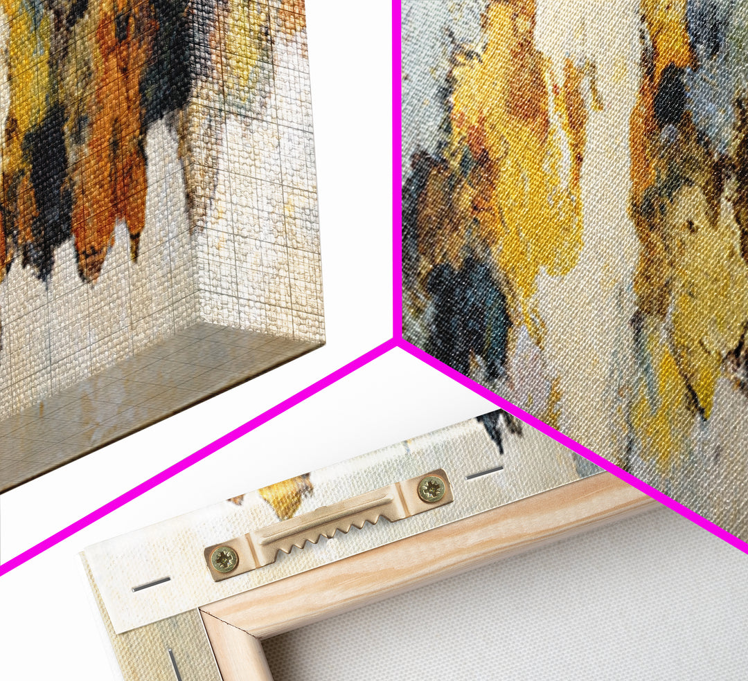 Contemporary Abstract with Layered Pigments and Energetic Canvas Print, Art, Wall Art for Mom, Living Room Decor, Abstract Art, ART-3x1-66