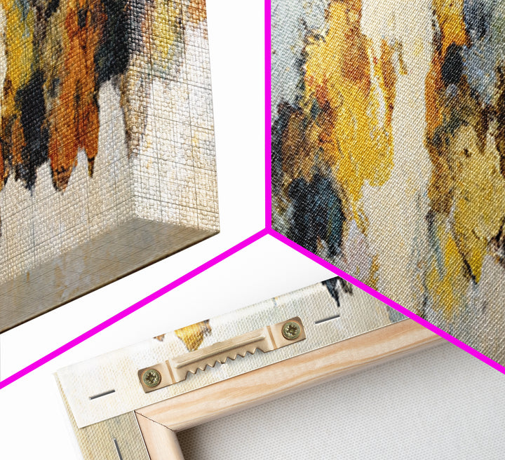 Contemporary Abstract with Layered Pigments and Energetic Canvas Print, Art, Wall Art for Mom, Living Room Decor, Abstract Art, ART-3x1-66