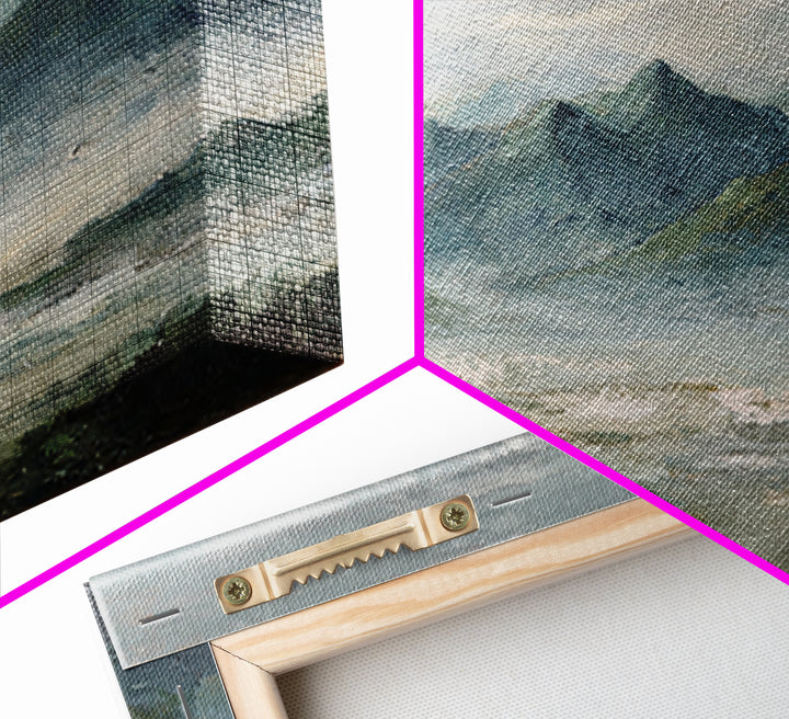 Quiet Mountain Scene Framed Canvas Print, Art, Art Print, Living Room Decor, Fine Art, Canvas Wall Art, Abstract Art, ART-3x1-9