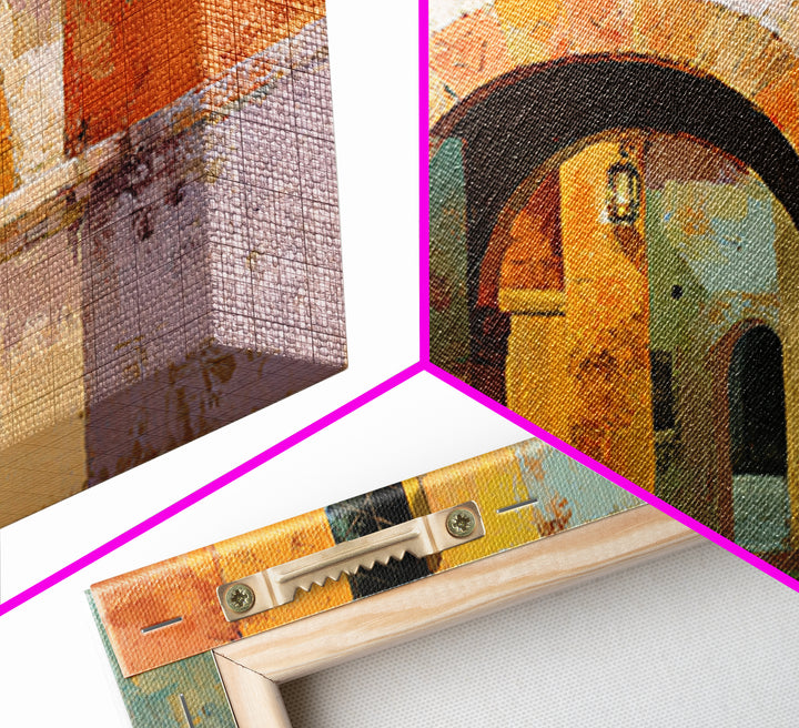 Architectural Archway in Warm Mediterranean Light Framed Canvas Print, Art, Minimalist Decor, Living Room Decor, Fine Art, ART-3x2-2