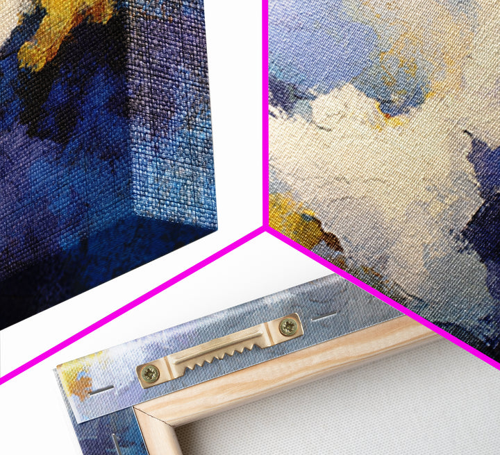 Contemporary Abstract with Layered Pigments and Energetic Canvas Print, Art, Large Wall Art, Living Room Decor, Fine Art, ART-3x2-30