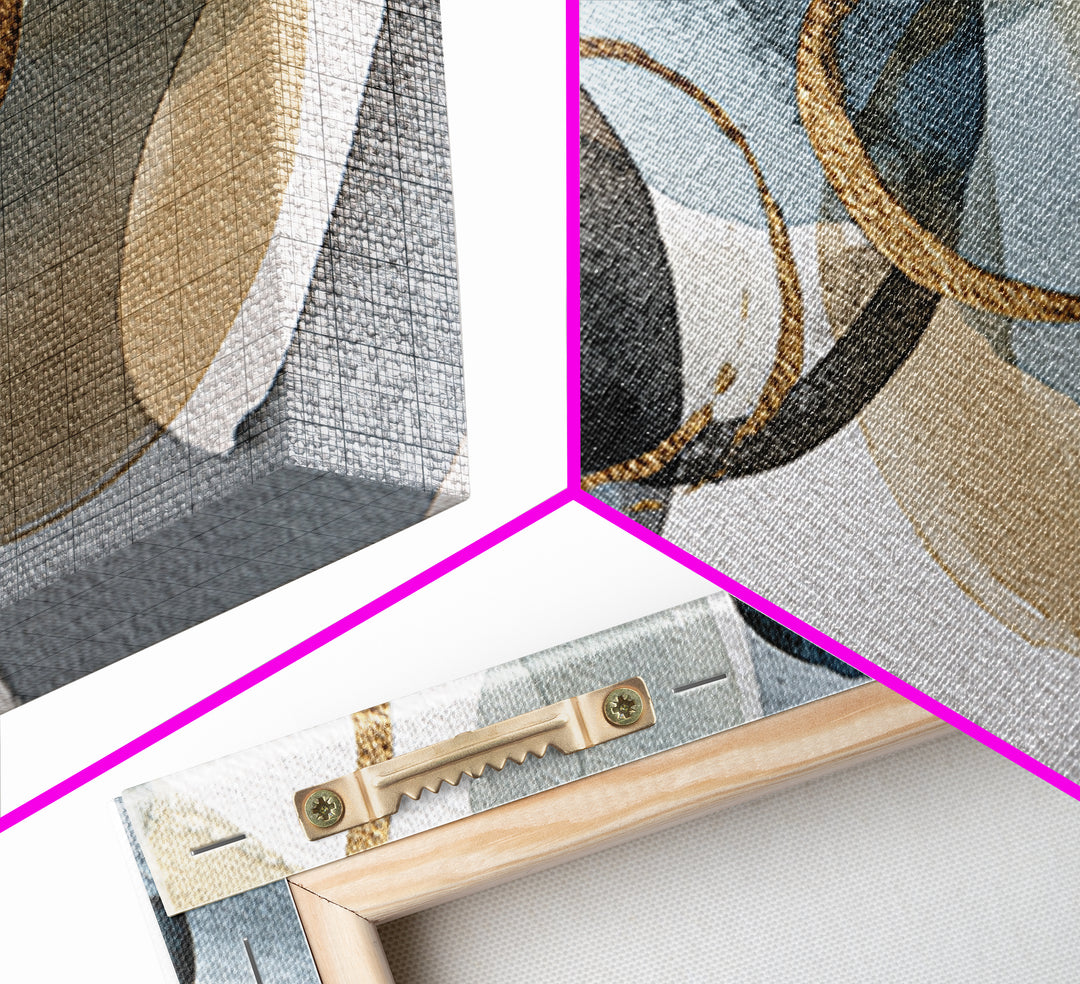 Modern Sculptural Shapes Rendered as Painted Forms Canvas Print, Art, Art Deco, Living Room Decor, Abstract Art, ART-3x2-34