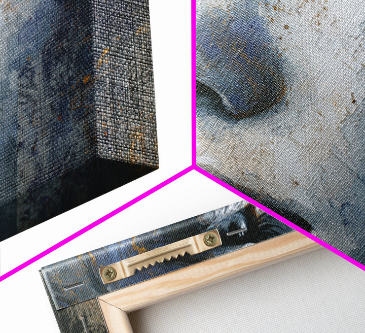 Expressive Portrait with Dramatic Light and Textured Canvas Print, Art, Textured Wall Art, Living Room Decor, Oil Painting, ART-3x2-56