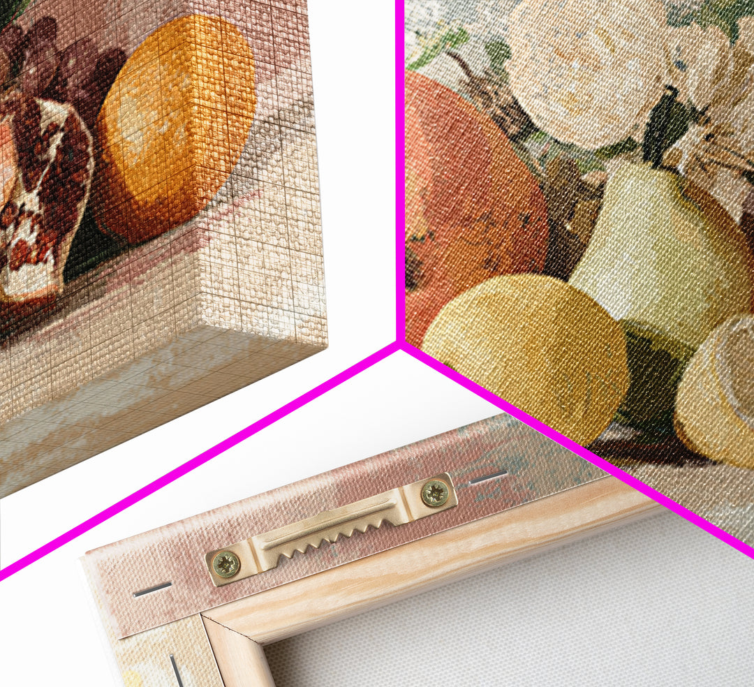 Bold Pop Fruit Composition Framed Canvas Print, Art, Boho Wall Art, Living Room Decor, Fine Art, Textured Painting, ART-3x2-92