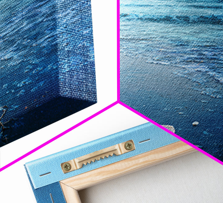 Moody Seascape at Twilight Framed Canvas Print, Above Sofa Art, Mid Century Modern, Living Room Decor, Fine Art, Statement, ASA-1x1-12
